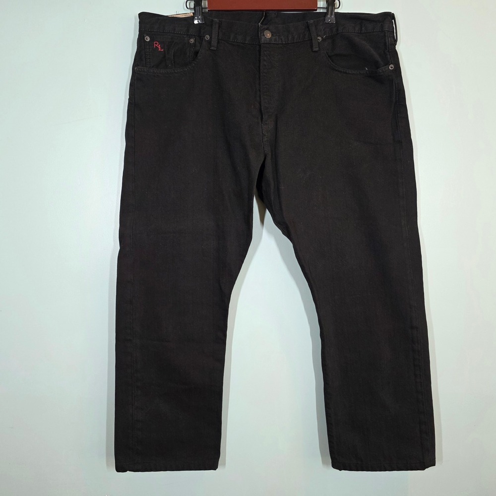 Polo Ralph Lauren Mens Hudson Black Straight‎ Leg Jeans 40x30 RSD40A-HAMP-STR-1